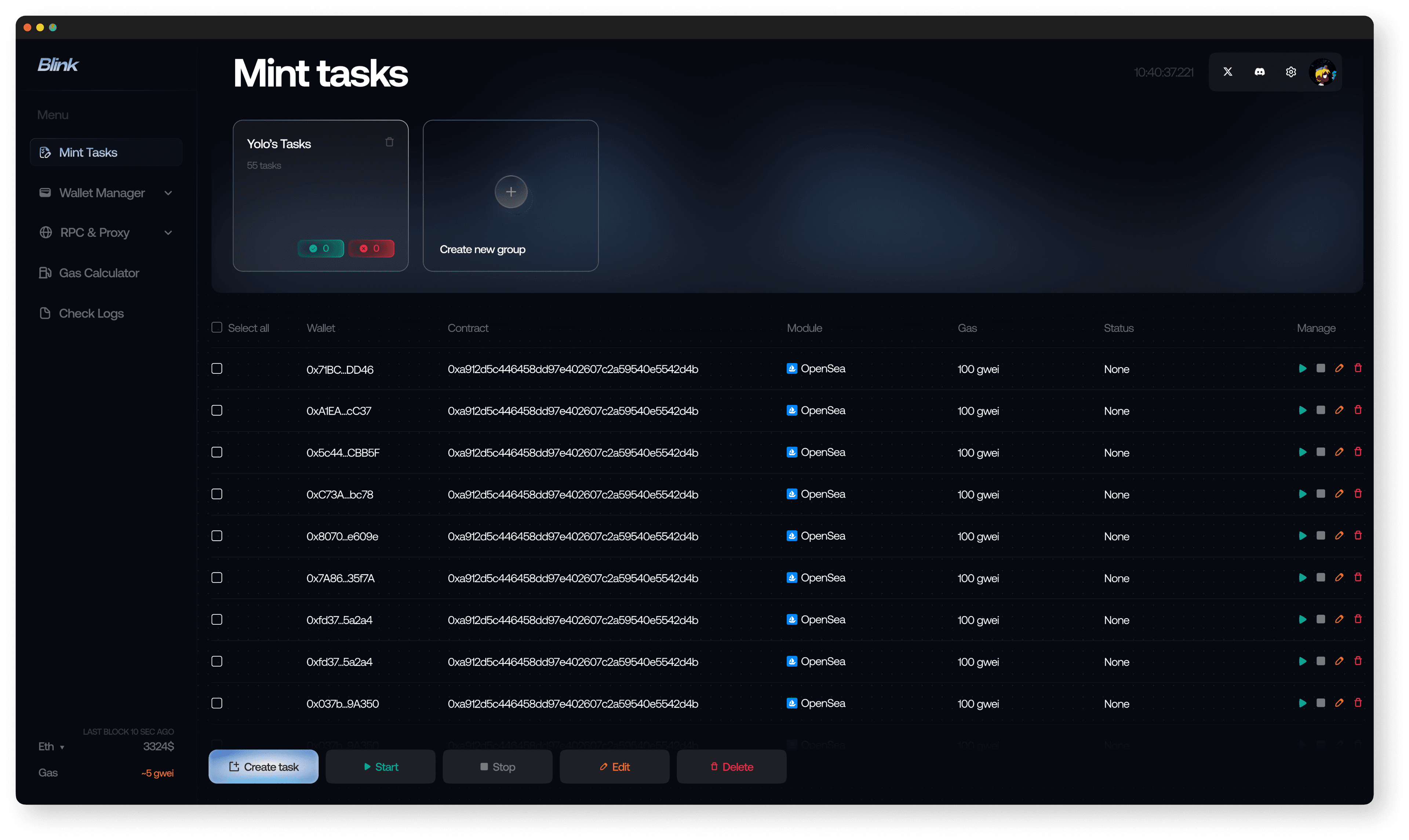 Blink Dashboard